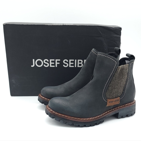 Josef Seibel Shoes - Josef Seibel Marta 03 Black Leather Bootie Women's Size 36 US  5-5.5